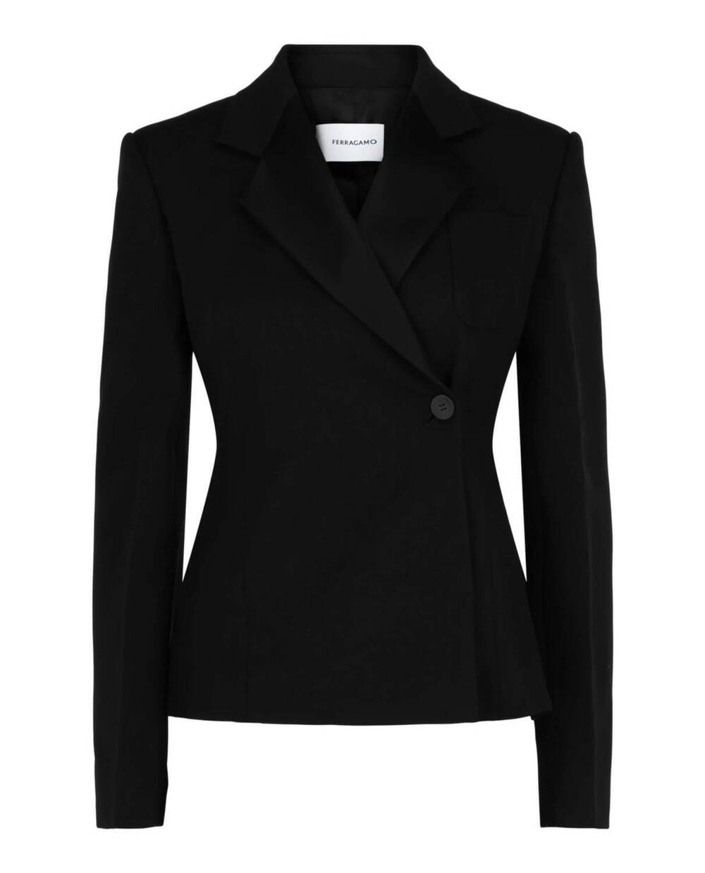 NEW SALVATORE FERRAGAMO women's tuxedo jacket in black